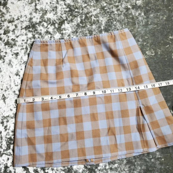 Sunday Best Plaid Blue/Tan Mini Skirt - Picture 8 of 8